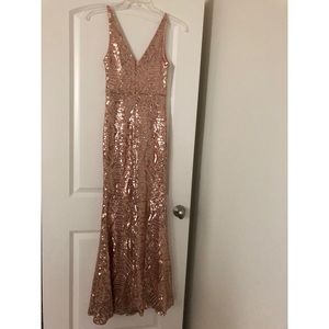 LuLus sequin rose gold dress